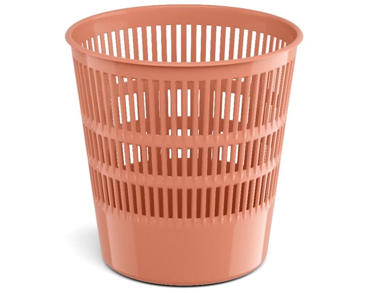 Latticed wastebasket ErichKrause® Powder, 12l, peach