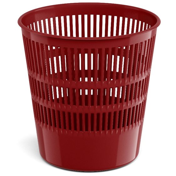 Latticed wastebasket ErichKrause® Marsala, 12l, red