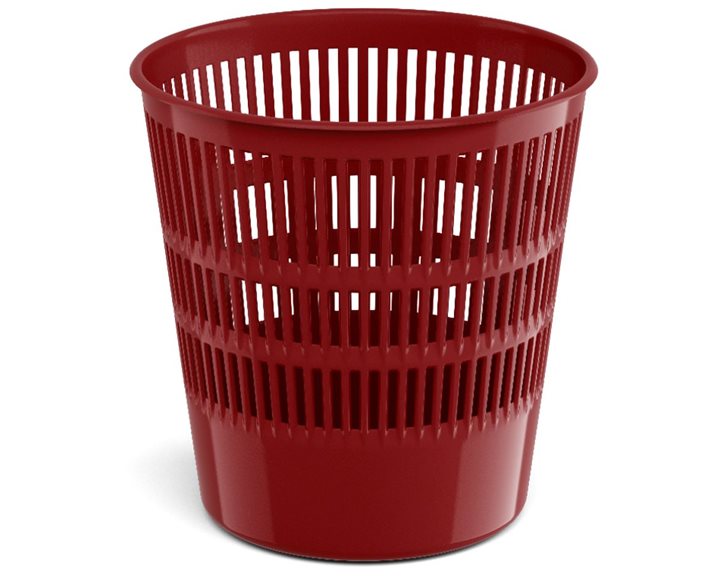 Latticed wastebasket ErichKrause® Marsala, 12l, red