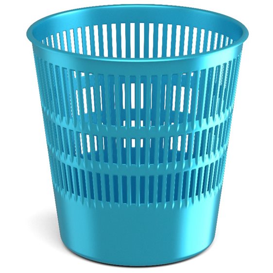 Latticed wastebasket ErichKrause® Ice Metallic, 12l, blue