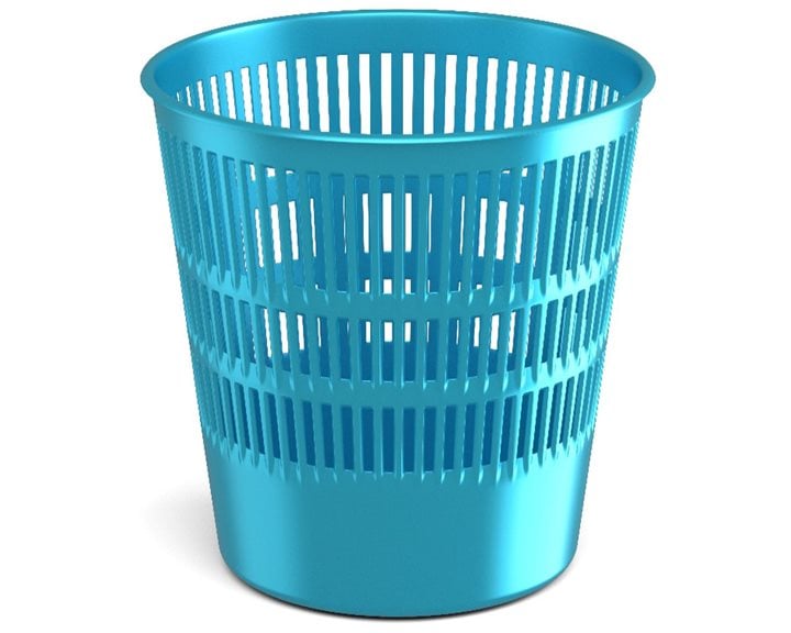 Latticed wastebasket ErichKrause® Ice Metallic, 12l, blue