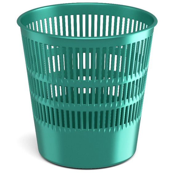 Latticed wastebasket ErichKrause® Ice Metallic, 12l, turquoise
