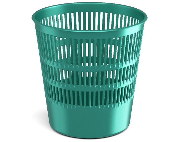 Latticed wastebasket ErichKrause® Ice Metallic, 12l, turquoise