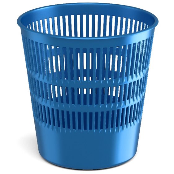 Latticed wastebasket ErichKrause® Ice Metallic, 12l, darkblue