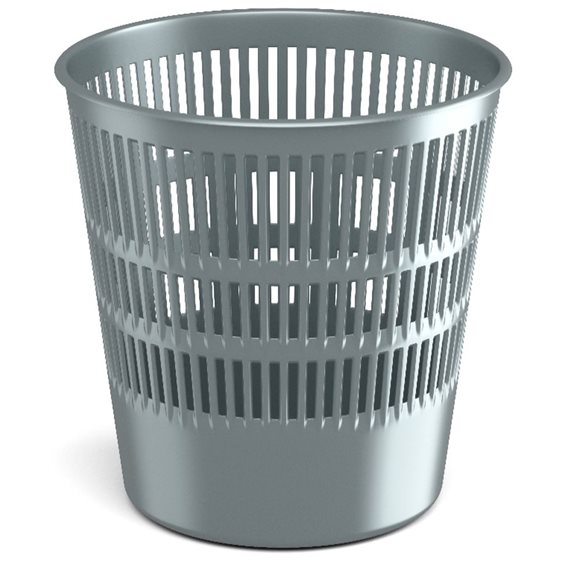 Latticed wastebasket ErichKrause® Ice Metallic, 12l, silver