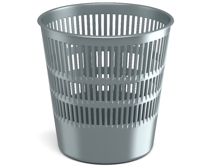 Latticed wastebasket ErichKrause® Ice Metallic, 12l, silver