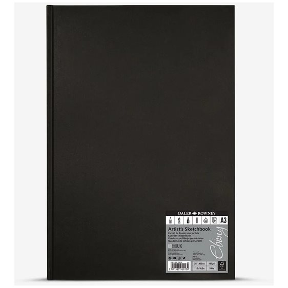 Ebony Hardbound Sketchbook A3 160g