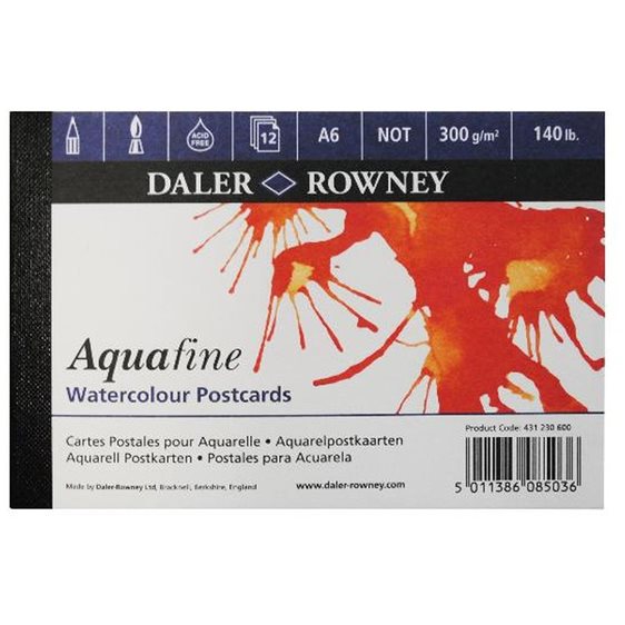 Aquafine Postcard Pad 300gr 12φ Daler Rowney