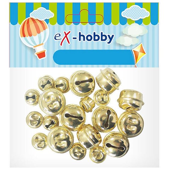 Κουδουνάκια Ασημί Ex-Hobby 9x12mm & 9x18mm 18τεμ. 402427