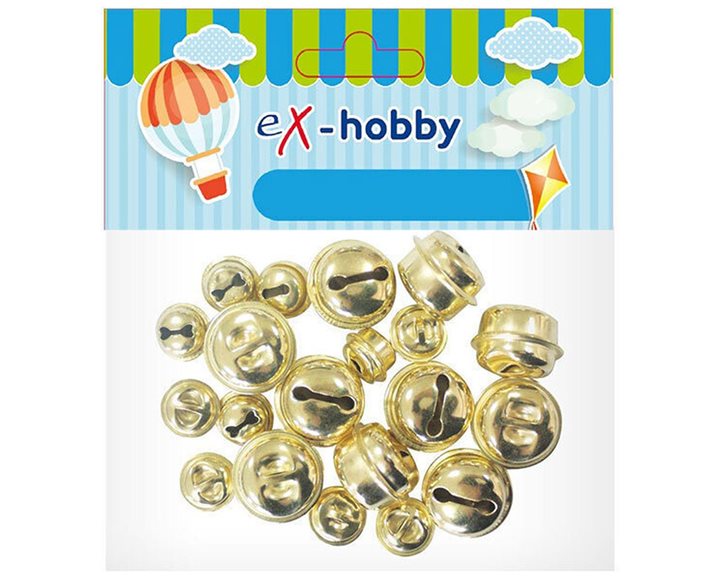 Κουδουνάκια Ασημί Ex-Hobby 9x12mm & 9x18mm 18τεμ. 402427