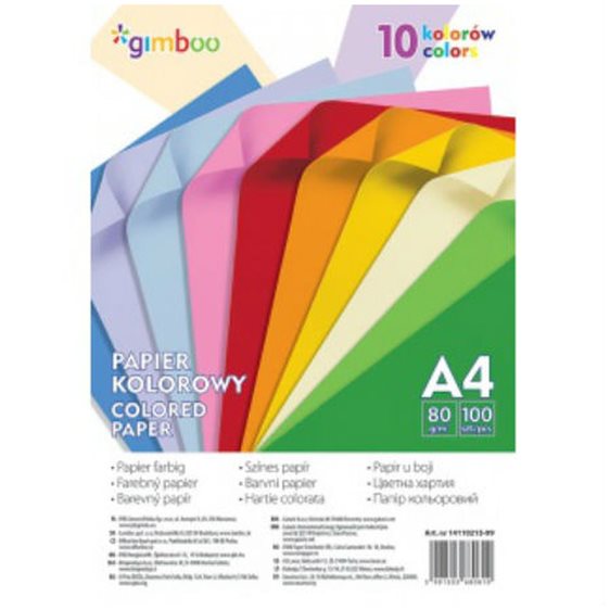 Xαρτί Φωτοτυπικό Α4 Gimboo 80gr NeonMix 10 Χρώματα 100φυλλα
