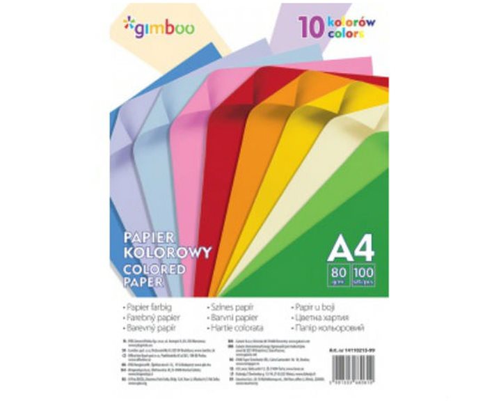 Xαρτί Φωτοτυπικό Α4 Gimboo 80gr NeonMix 10 Χρώματα 100φυλλα