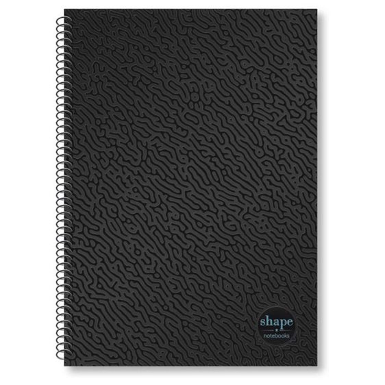 Τετράδιο Σπιράλ 17x25 Shape Black 4Θεμ.120φ.