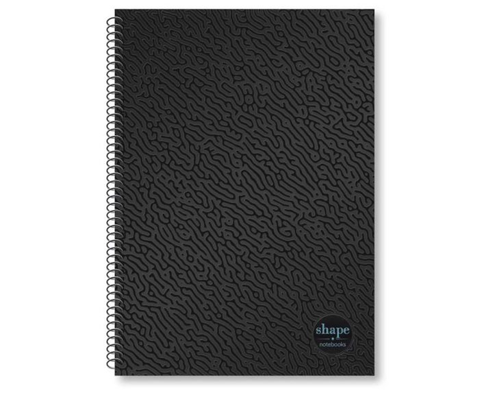 Τετράδιο Σπιράλ 17x25 Shape Black 4Θεμ.120φ.
