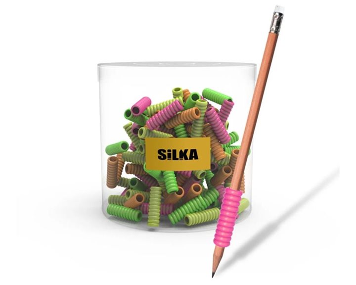 Λαστιχένια Λαβή για Μολύβι με Glitter ART25S SILKA