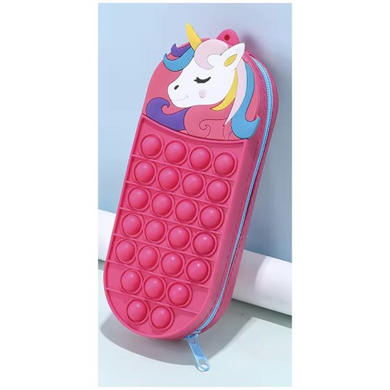 Icon Κασετίνα Σιλικόνης με Φερμουάρ AntiStress Popping Unicorn