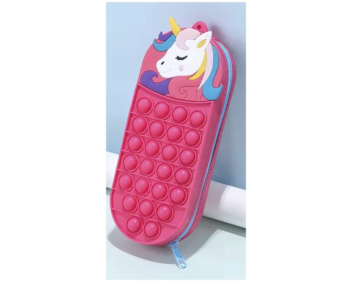 Icon Κασετίνα Σιλικόνης με Φερμουάρ AntiStress Popping Unicorn