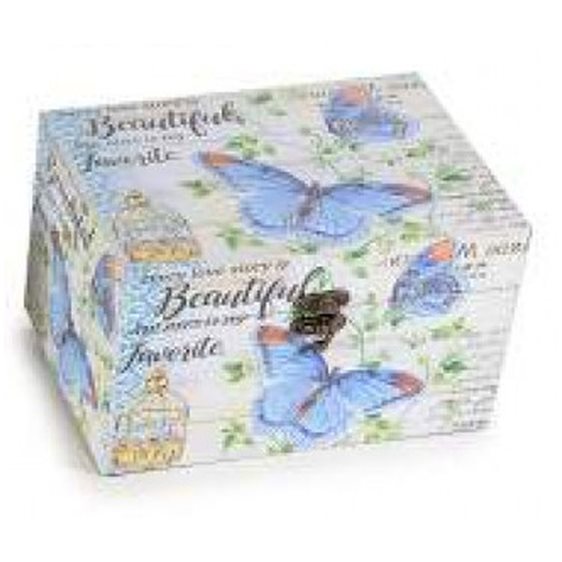 Ξύλινο Κουτί με Μεταλλικό Κούμπωμα 16 x11,5 x9εκ. Butterflies