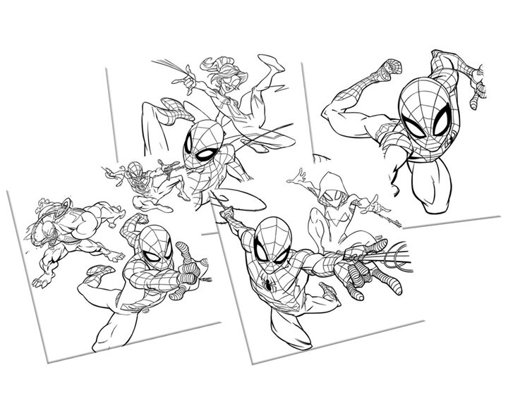 Καμβάς Σετ 4τμχ με 4 Μαρκαδόρους Spiderman