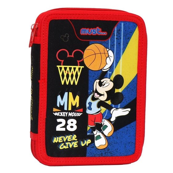 Κασετίνα Διπλή Γεμάτη Must 15x5x21 Mickey Never Give Up