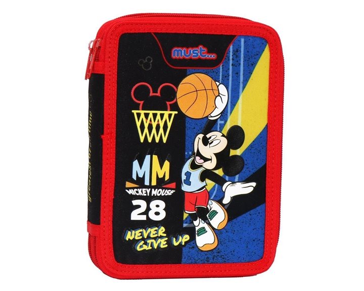 Κασετίνα Διπλή Γεμάτη Must 15x5x21 Mickey Never Give Up
