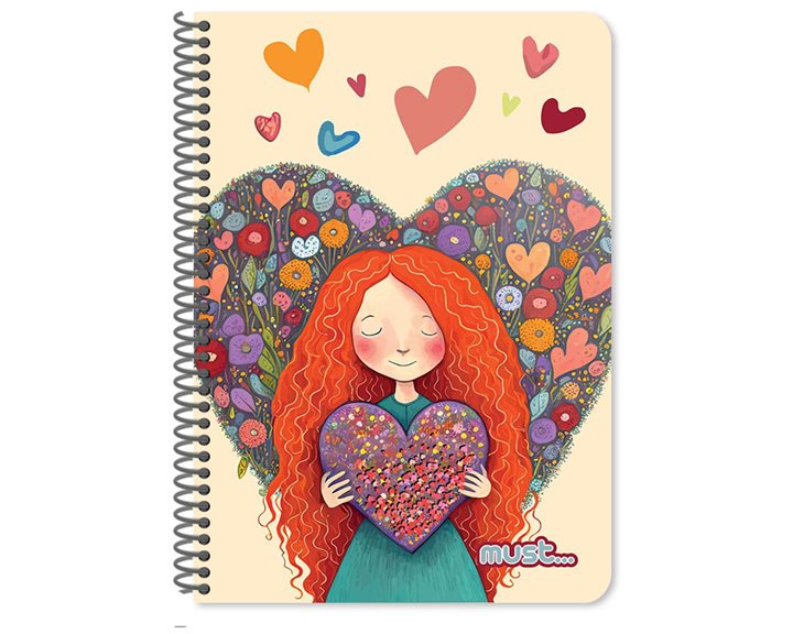 Τετράδιο Σπιράλ Must 17x25 2Θ 60φ Sweety