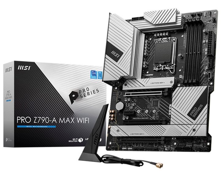 MSI MB PRO Z790-A MAX WIFI, SOCKET INTEL LGA1700 14TH/13TH/12TH GEN CPU, CS INTEL Z790, 4 SOCKETS DDR5, DP/HDMI, 2.5 GIGABIT LAN, WIFI 6E, ATX, 3YW. 911-7E07-014