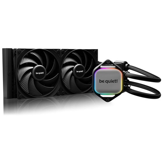 BeQuiet CPU Hydro Cooler Pure Loop 2 240mm BW017, Intel 1700/1200/1150/1151/1155, AMD AM45/AM4, Square ARGB Illuminating Cooling Block, 2x Fan Pure Wings 3 120mm, 3YW. BW017