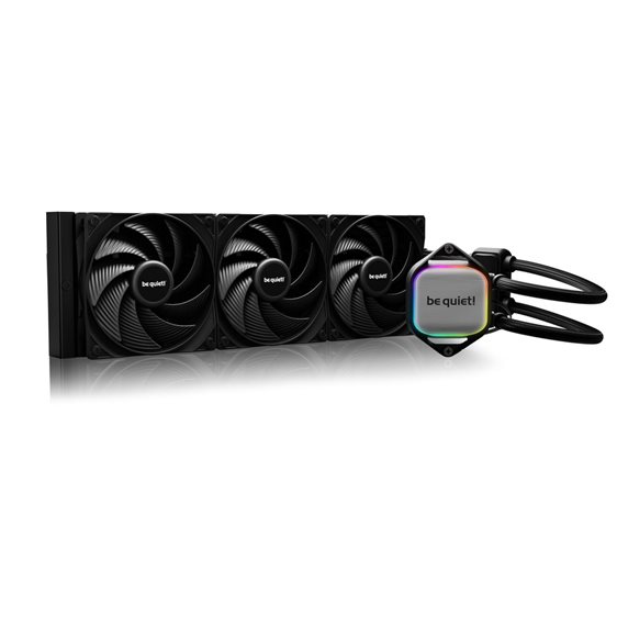 BeQuiet CPU Hydro Cooler Pure Loop 2 360mm BW019, Intel 1700/1200/1150/1151/1155, AMD AM45/AM4, Square ARGB Illuminating Cooling Block, 3x Fan Pure Wings 3 120mm, 3YW. BW019