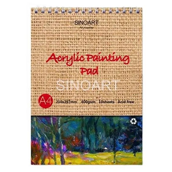 Μπλοκ Σπιράλ Ακρυλικών SinoArt Α4 10 Φύλλα 400gr