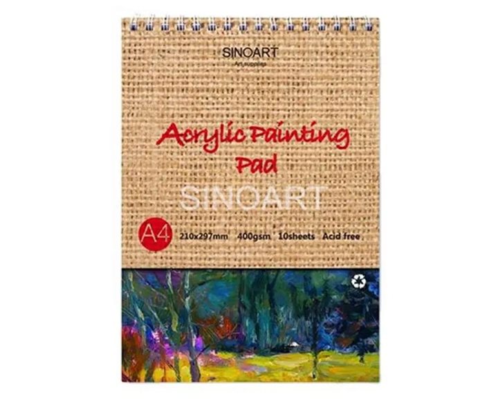 Μπλοκ Σπιράλ Ακρυλικών SinoArt Α4 10 Φύλλα 400gr