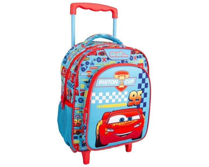 Τσάντα Τρόλει Νηπιαγωγείου 27χ10χ31 2Θήκες Cars Piston Cup