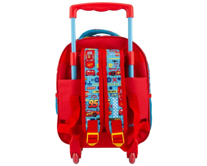 Τσάντα Τρόλει Νηπιαγωγείου 27χ10χ31 2Θήκες Cars Piston Cup