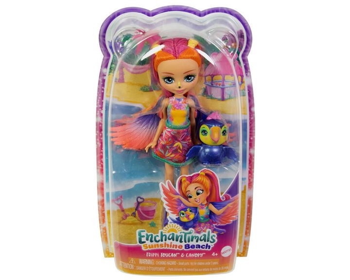 Mattel Enchantimals Sunshine Beach Trippi Toucan and Canopy Doll FNH22 / HRX83