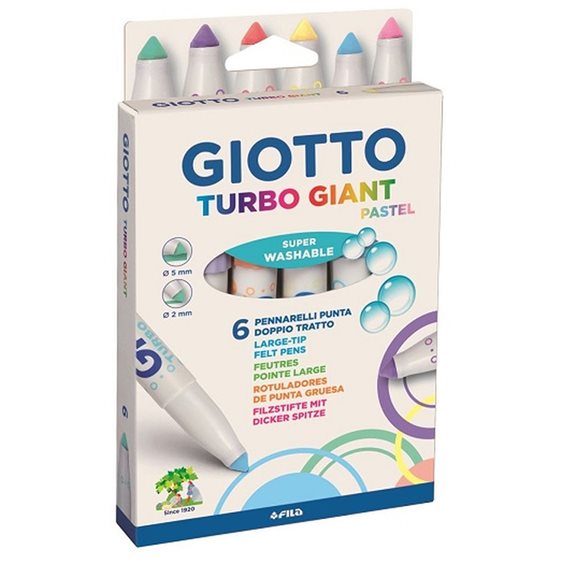 Μαρκαδόρος Giotto Turbo Giant Pastel 6 χρώματα