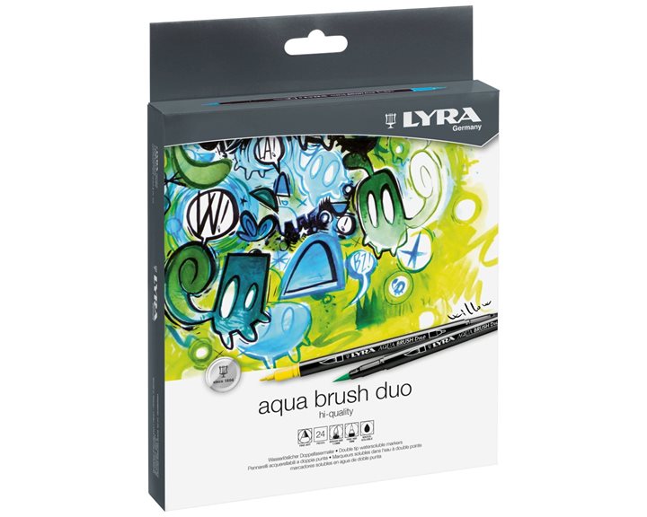 Μαρκαδόρος Πινέλο Aqua Brush Duo Lyra 24 Τεμ.