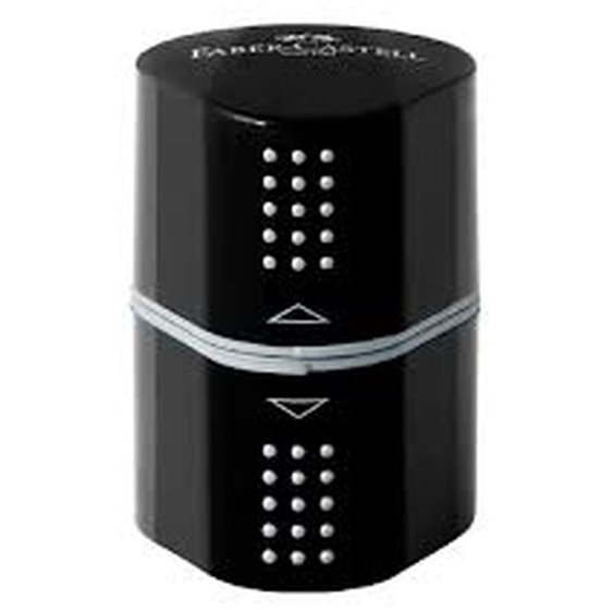 Ξύστρα Faber Castel Τριπλή Πλαστική Grip Mαύρη 283899