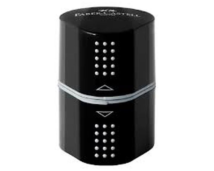 Ξύστρα Faber Castel Τριπλή Πλαστική Grip Mαύρη 283899
