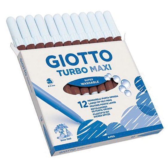 Μαρκαδόρος Giotto 12 Τεμ, Turbo Maxi Καφέ