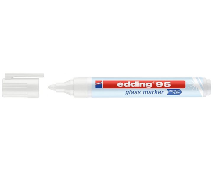 Μαρκαδόρος Edding 95 Glass Marker Στρογ.Μύτη 1.5-3mm Λευκός