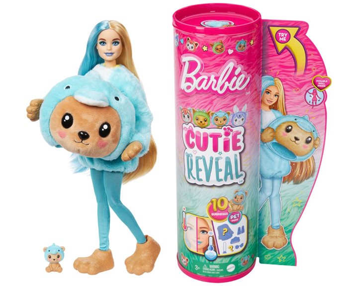 Mattel Barbie Cutie Reveal Teddy Bear As A Dolphin Doll - Αρκουδάκι / Δελφίνι HRK25