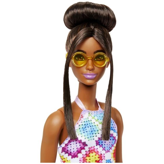 Mattel Barbie Fashionistas Doll 210 Brown Hair In Bun Fashionista - Diamond Crochet FBR37 / HJT07
