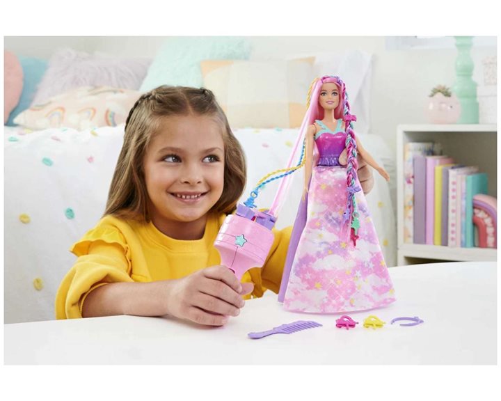 BARBIE ΠΡΙΓΚΙΠΙΣΣΑ ΟΝΕΙΡΙΚΑ ΜΑΛΛΙΑ ΜΕ ΕΡΓΑΛΕΙΟ ΓΙΑ ΠΛΕΞΙΔΕΣ-JCW55