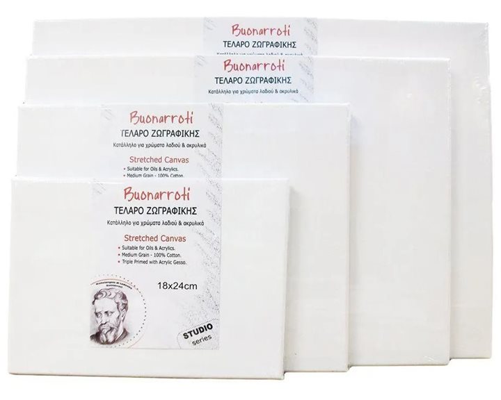 Τελάρο Ζωγραφικής Buonarroti 16x16cm Με Βαμβακερό Καμβά