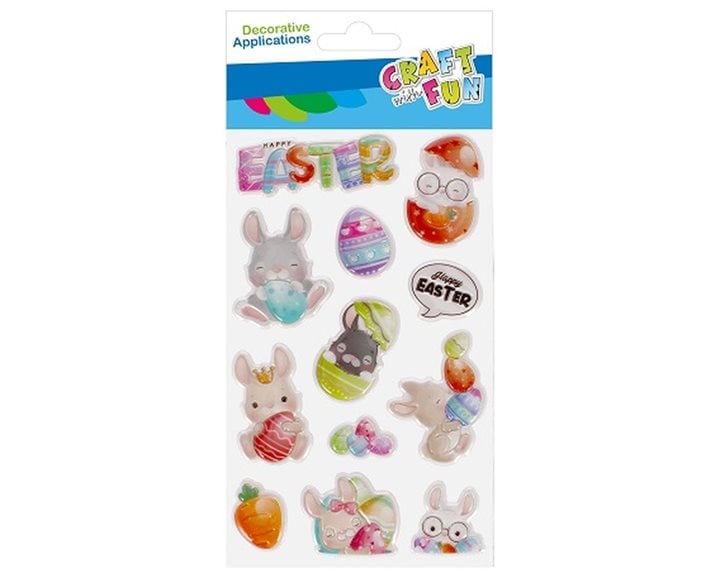 Πασχαλινά Stickers Puffy λαγοί 12τεμ