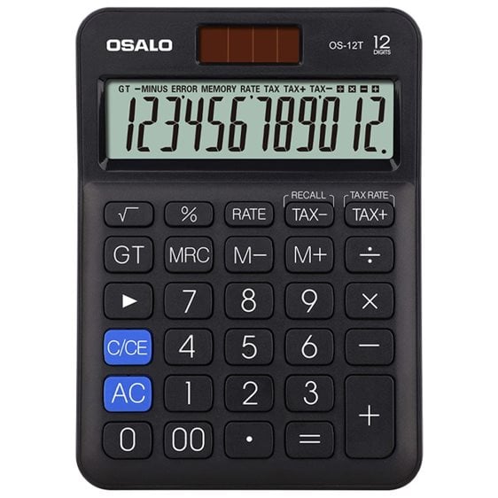Αριθμομηχανή Osalo OS-12T 98x135x23mm12ψηφίων Λευκή