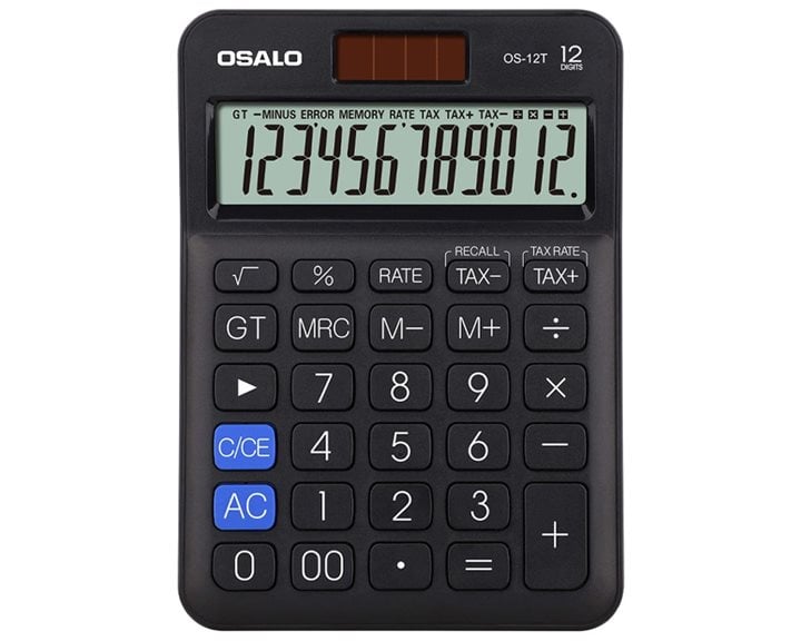 Αριθμομηχανή Osalo OS-12T 98x135x23mm12ψηφίων Λευκή