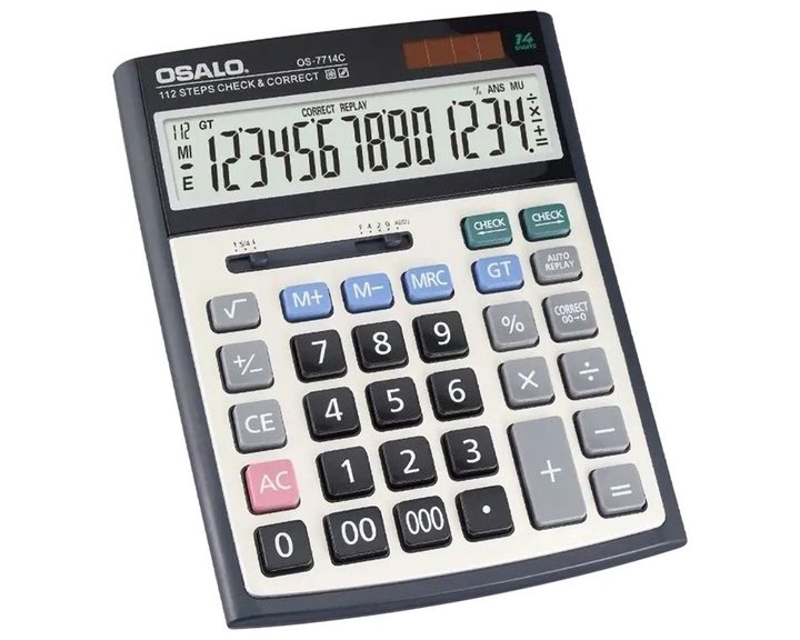 Αριθμομηχανή Osalo OS-7714C 192x150x50mm 14ψηφίων
