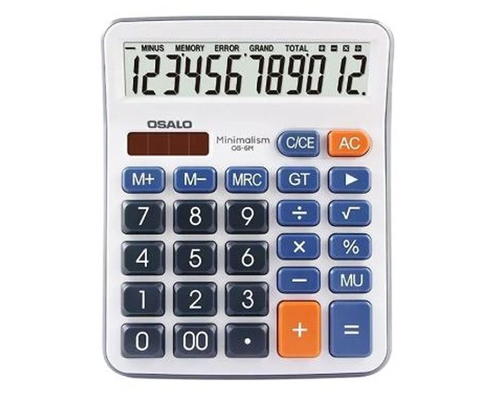 Αριθμομηχανή Osalo OS-6M 124x15x25mm 12ψηφίων