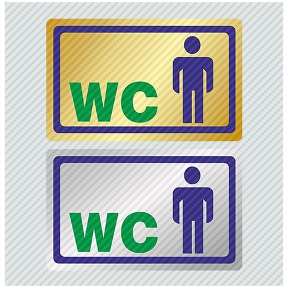 Πινακίδα Σήμανσης Infosign Αυτοκόλητο Pvc 7χ11.5εκ WC Ανδρών Χρυσό 17468